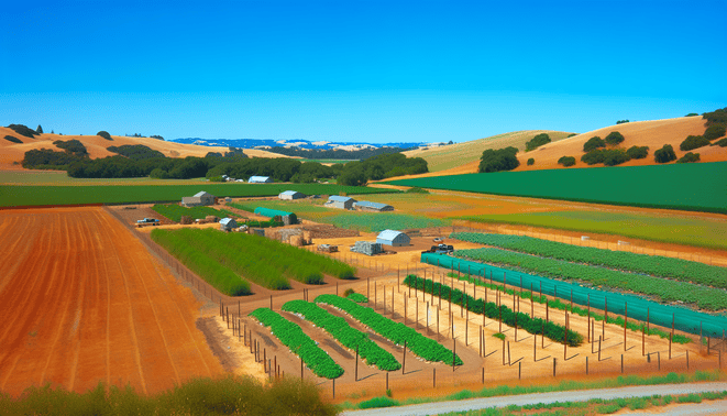 alt_text: A vibrant farm landscape showcasing regenerative practices, healthy soil, and community collaboration for 2025.