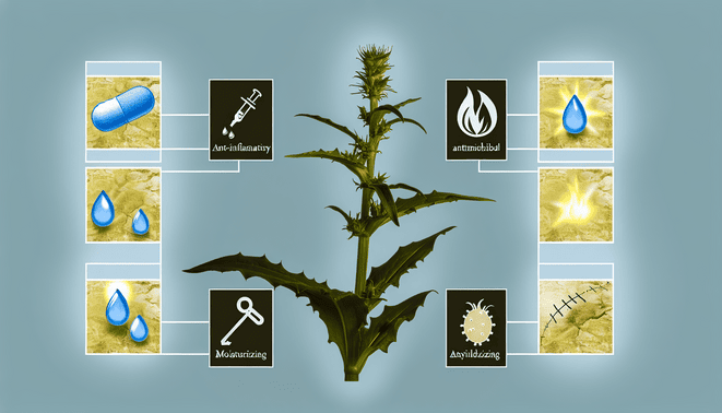 **Mullein Benefits for Skin** Mullein, a plant known for its medicinal properties, offers several benefits for skin health. Here are some key advantages: 1. **Anti-Inflammatory Properties**: Mullein contains compounds that can help reduce inflammation, making it beneficial for conditions like eczema and psoriasis. 2. **Antimicrobial Effects**: The plant has natural antimicrobial properties, which can help combat skin infections and support overall skin health. 3. **Moisturizing**: Mullein oil, extracted from the plant, can provide hydration and nourishment to the skin, helping to alleviate dryness. 4. **Soothing Irritation**: Mullein can help soothe irritated skin, providing relief from rashes and other minor skin irritations. 5. **Supports Healing**: Its healing properties may assist in the recovery of minor cuts and wounds, promoting faster healing. 6. **Rich in Antioxidants**: Mullein contains antioxidants that help protect the skin from damage caused by free radicals, potentially reducing signs of aging. Incorporating mullein into your skincare routine, whether through topical applications or herbal infusions, may enhance skin health and appearance. Always consult with a healthcare professional before starting any new treatment.